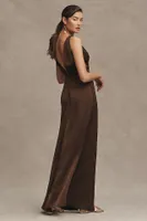 BHLDN Alice High-Neck Satin Maxi Dress