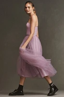 BHLDN Strapless A-Line Tulle Midi Dress