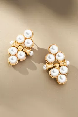 Six-Pearl Post Earrings