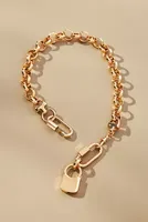 Chunky Chain Lock Pendant Necklace