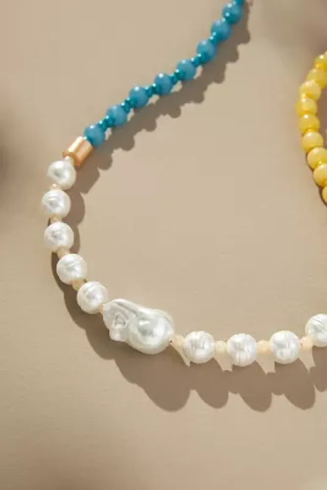 Mixed Beaded Pearl Necklace