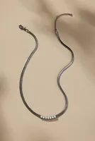Herringbone Chain Crystal Necklace