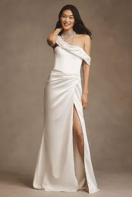 Willowby by Watters Jesse Draped One-Shoulder Wedding Gown