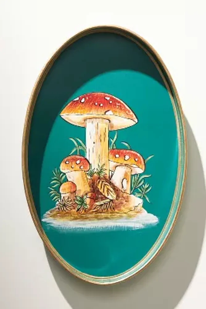 Les Ottomans Handpainted Mushroom Tray