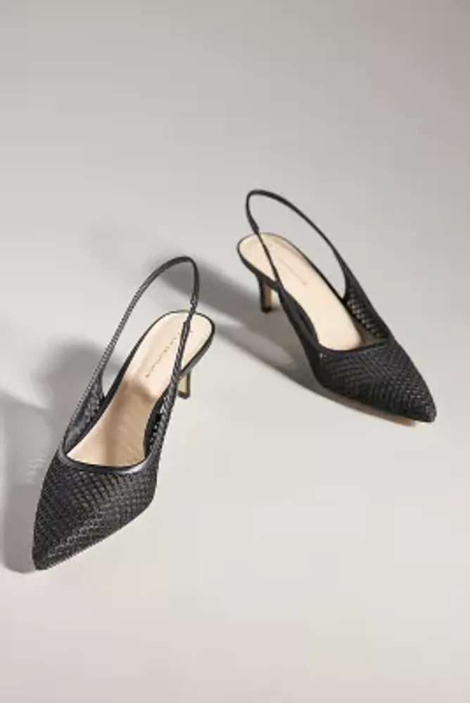 By Anthropologie Netted Slingback Heels