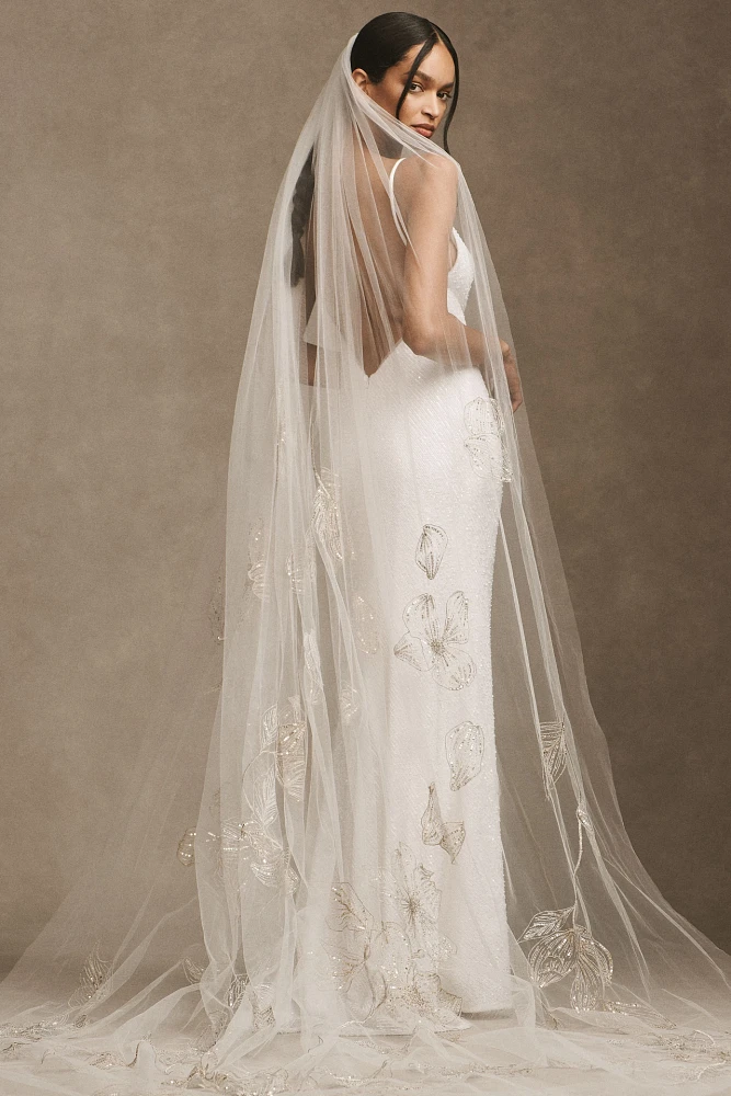 Theia Halo Embroidered Veil