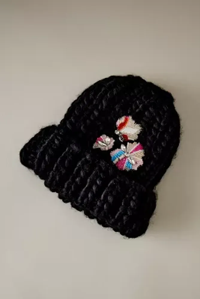 By Anthropologie Chunky Jeweled Beanie