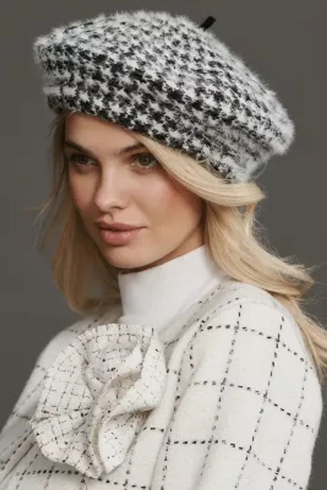 By Anthropologie Houndstooth Beret