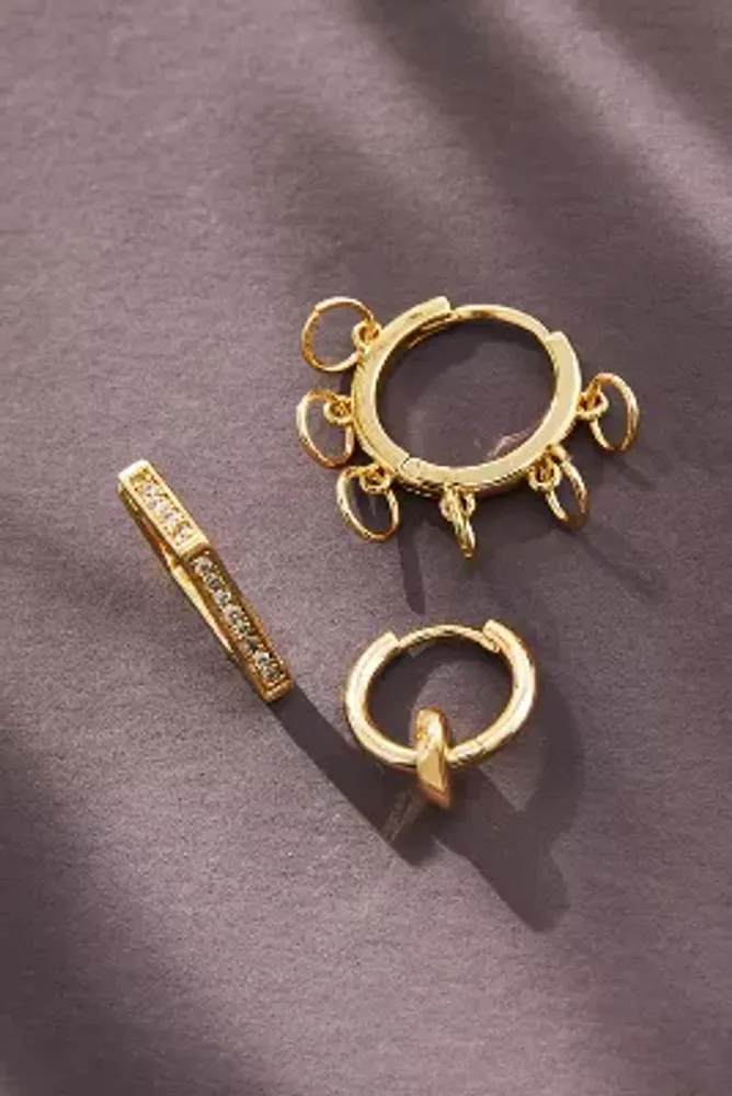 Multi-Ring Huggie Earrings