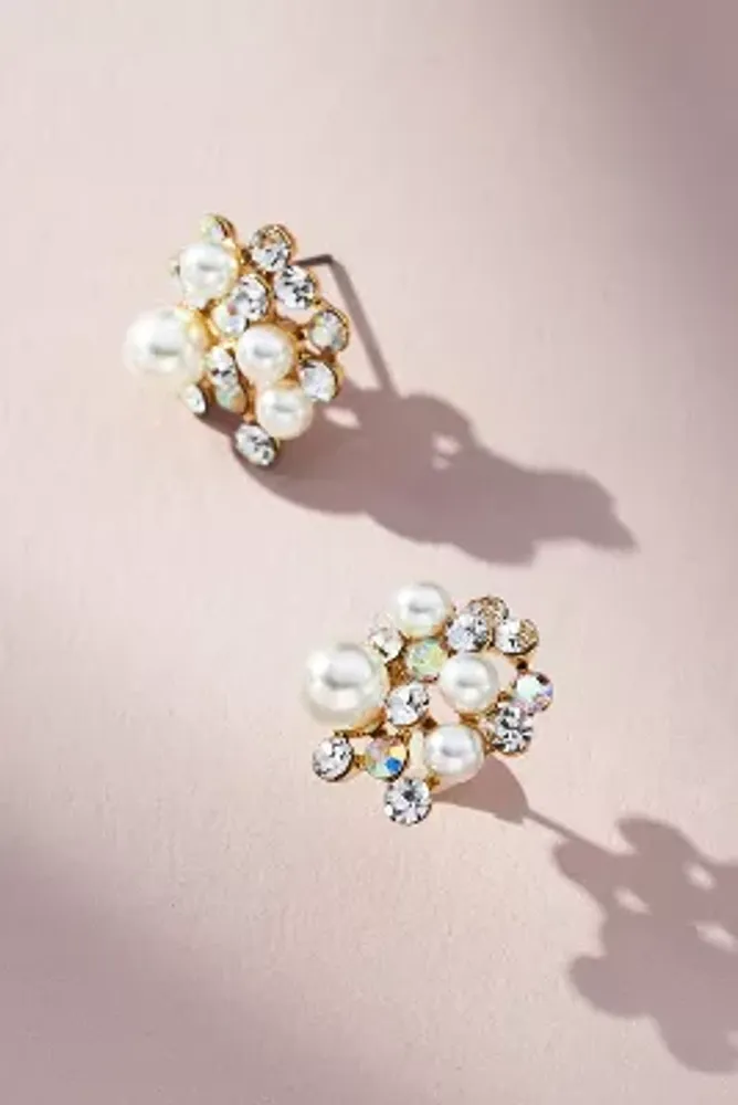 Pearl Cluster Post Earrings