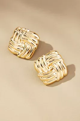 Ribbed Square Earrings