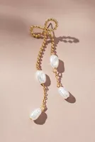 Pearl Bow Dangle Earrings