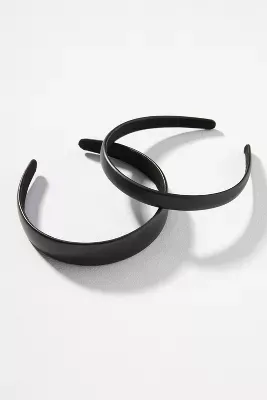Corinne Faux Leather Headbands, Set of 2