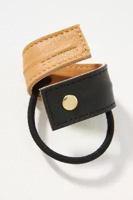 Corinne Two-Tone Leather Band Hair Tie