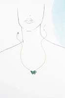 Luna Skye Malachite Baby Butterfly Necklace