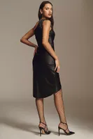 BHLDN Liliana One-Shoulder Stretch Satin Midi Dress