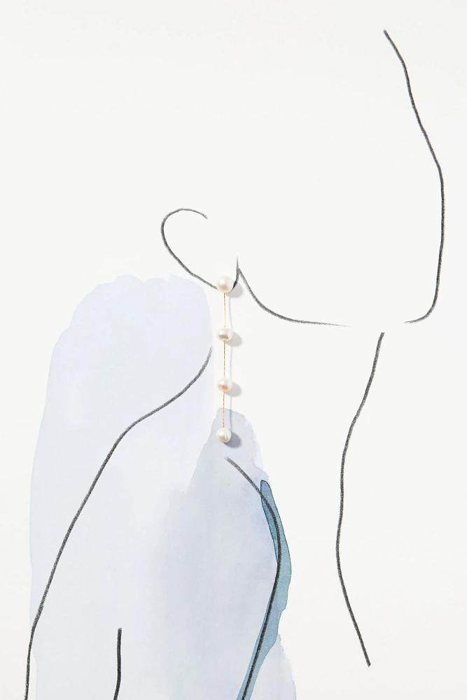 Ettika Dripping Pearl Delicate Drop Earrings