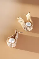 Ettika Swaddled Pearl Crystal Teardrop Earrings