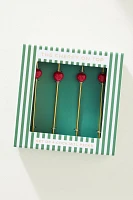 Cherry Garnish Cocktail Picks, Set of 4