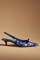 Jeffrey Campbell Floral Slingback Kitten Heels