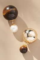 Mixed Ball Front-Back Earrings, Set of 2