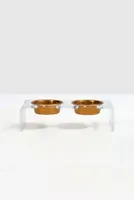 Hiddin Small Clear Double Pet Bowl Feeder