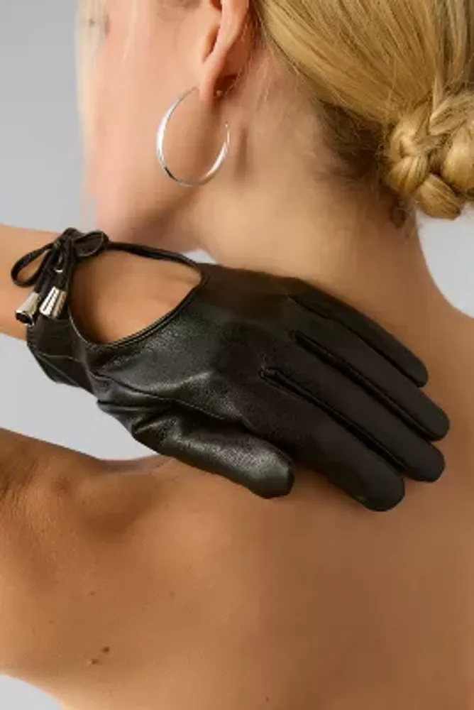 Maeve Faux Leather Tie Gloves