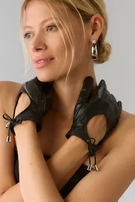 Maeve Faux Leather Tie Gloves