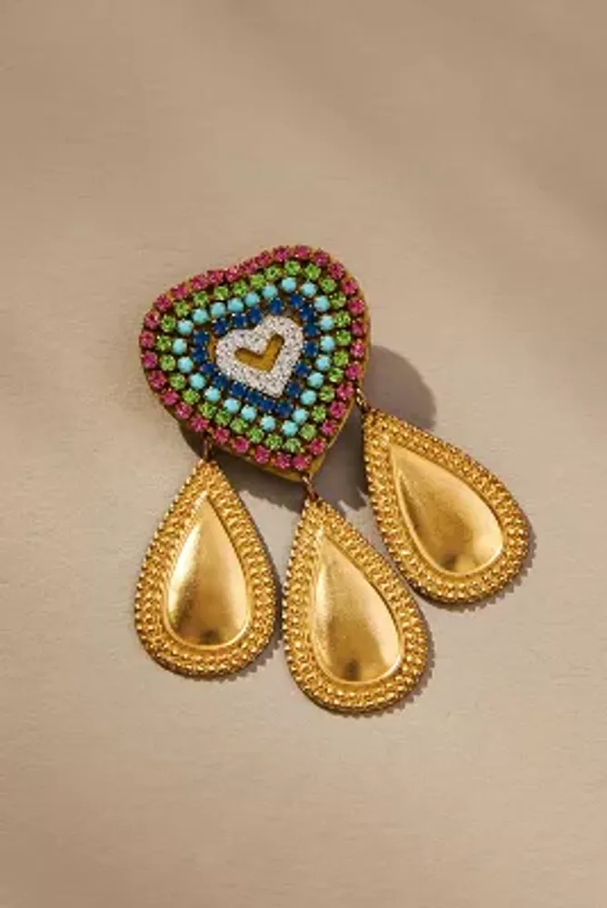 Teardrop Pendant Heart Brooch