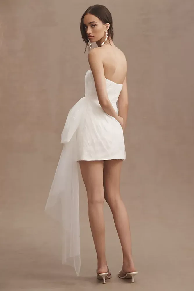 Sachin & Babi Felicity Strapless Side-Bow Mini Dress