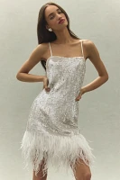 Audrey Adele Danielle Sequin Feather Dress