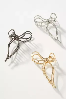 Metal Bow Hair Claw Clips, Set of 3
