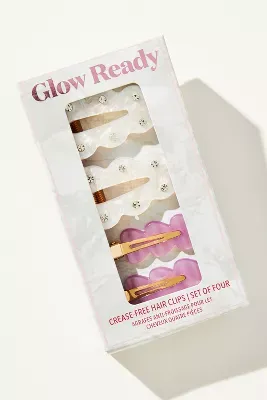 Glow Ready Crease-Free Hair Clips, Set of 4