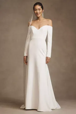 Willowby by Watters Nala Scoop-Neck Long-Sleeve Wedding Gown