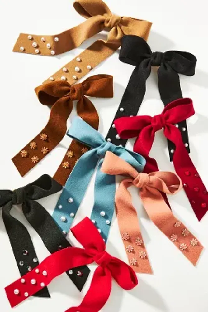 Embellished Felt Hair Bows, Set of 2