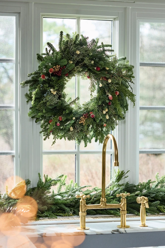 Fresh Greens + Berries Wreath