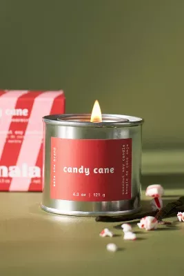 Mala the Brand Candy Cane Tin Candle