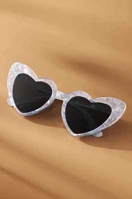 BHLDN Mother-of-Pearl Heart Sunglasses