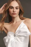 Hutch Strapless Crystal Bow-Tie Midi Dress