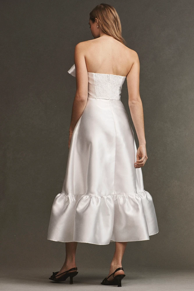 Hutch Strapless Crystal Bow-Tie Midi Dress