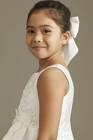 Princess Daliana Embroidered Satin Flower Girl Dress