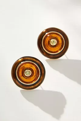 Resin Button Post Earrings