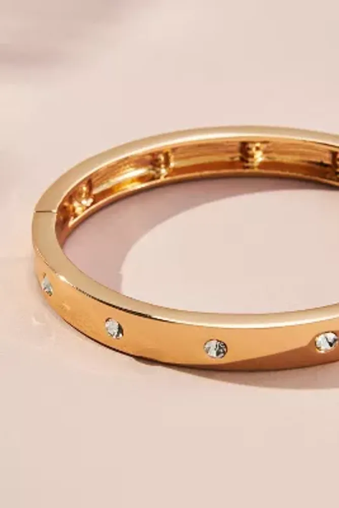 Crystal-Inset Thick Bangle Bracelet