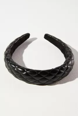 Quilted Faux Leather Puffy Headband