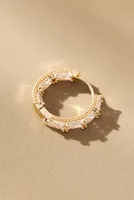 Crystal Baguette Hoop Earrings