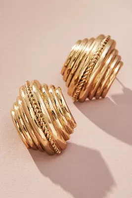 The Restored Vintage Collection: Wide Ribbed Post Earrings