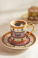 Bistro Garden Tile Espresso Cup & Saucer