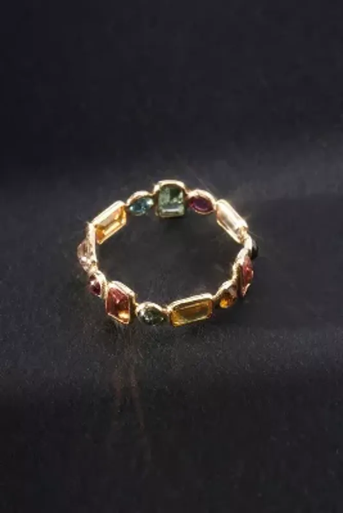 Mixed Shapes Rainbow Moonstone Ring