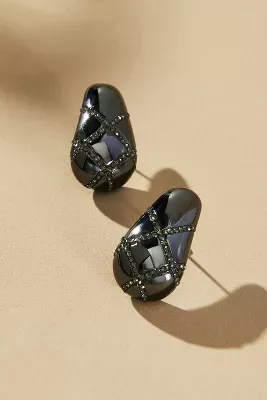 The Petra Criss-Cross Pavé Drop Earrings