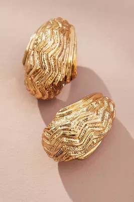 The Restored Vintage Collection: Oversized Etched Huggie Earrings